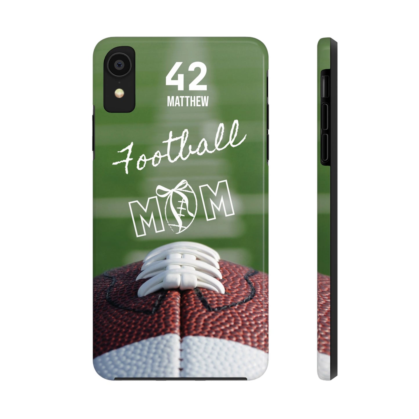 Custom Football Mom Phone Case, Personalized Sports Mom Gift with Player Name & Number, Compatible with Top Phone Models, Free Shipping π