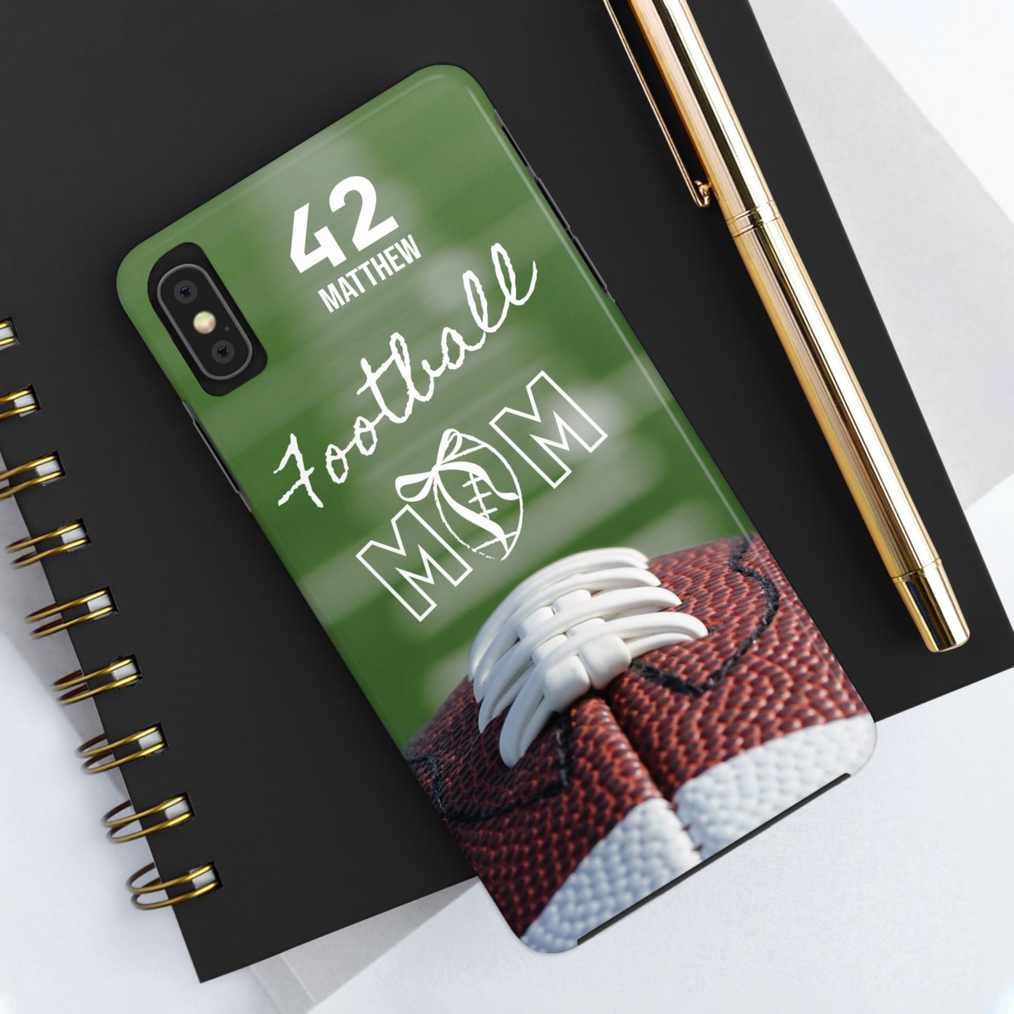 Custom Football Mom Phone Case, Personalized Sports Mom Gift with Player Name & Number, Compatible with Top Phone Models, Free Shipping π