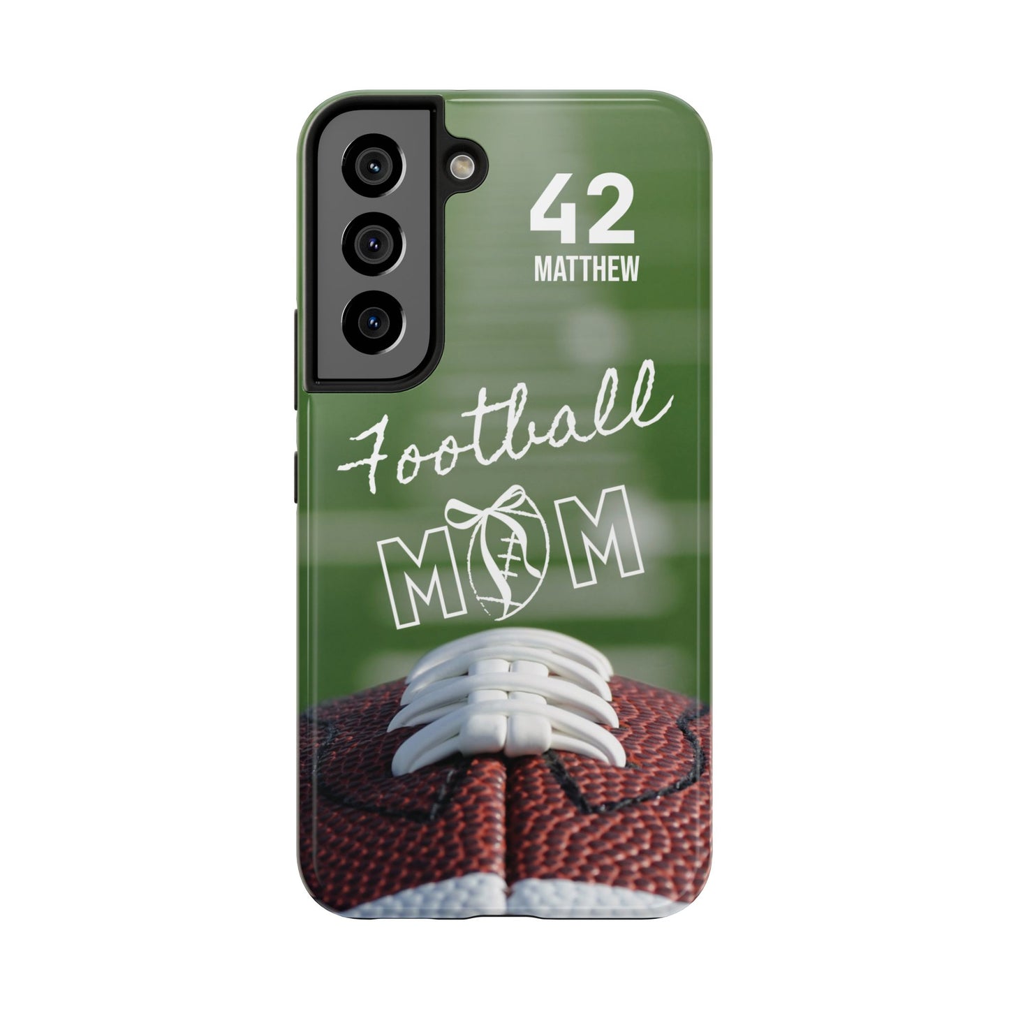 Custom Football Mom Phone Case, Personalized Sports Mom Gift with Player Name & Number, Compatible with Top Phone Models, Free Shipping π