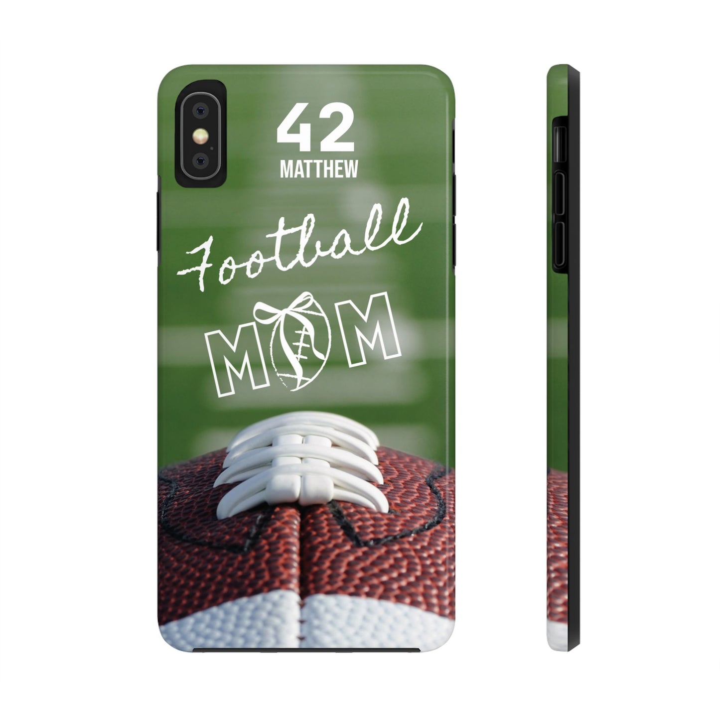 Custom Football Mom Phone Case, Personalized Sports Mom Gift with Player Name & Number, Compatible with Top Phone Models, Free Shipping π