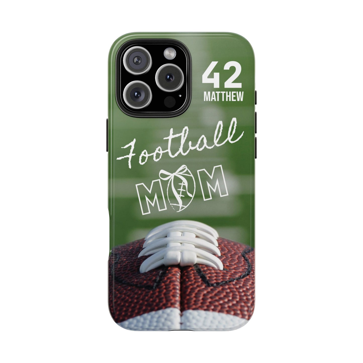 Custom Football Mom Phone Case, Personalized Sports Mom Gift with Player Name & Number, Compatible with Top Phone Models, Free Shipping π