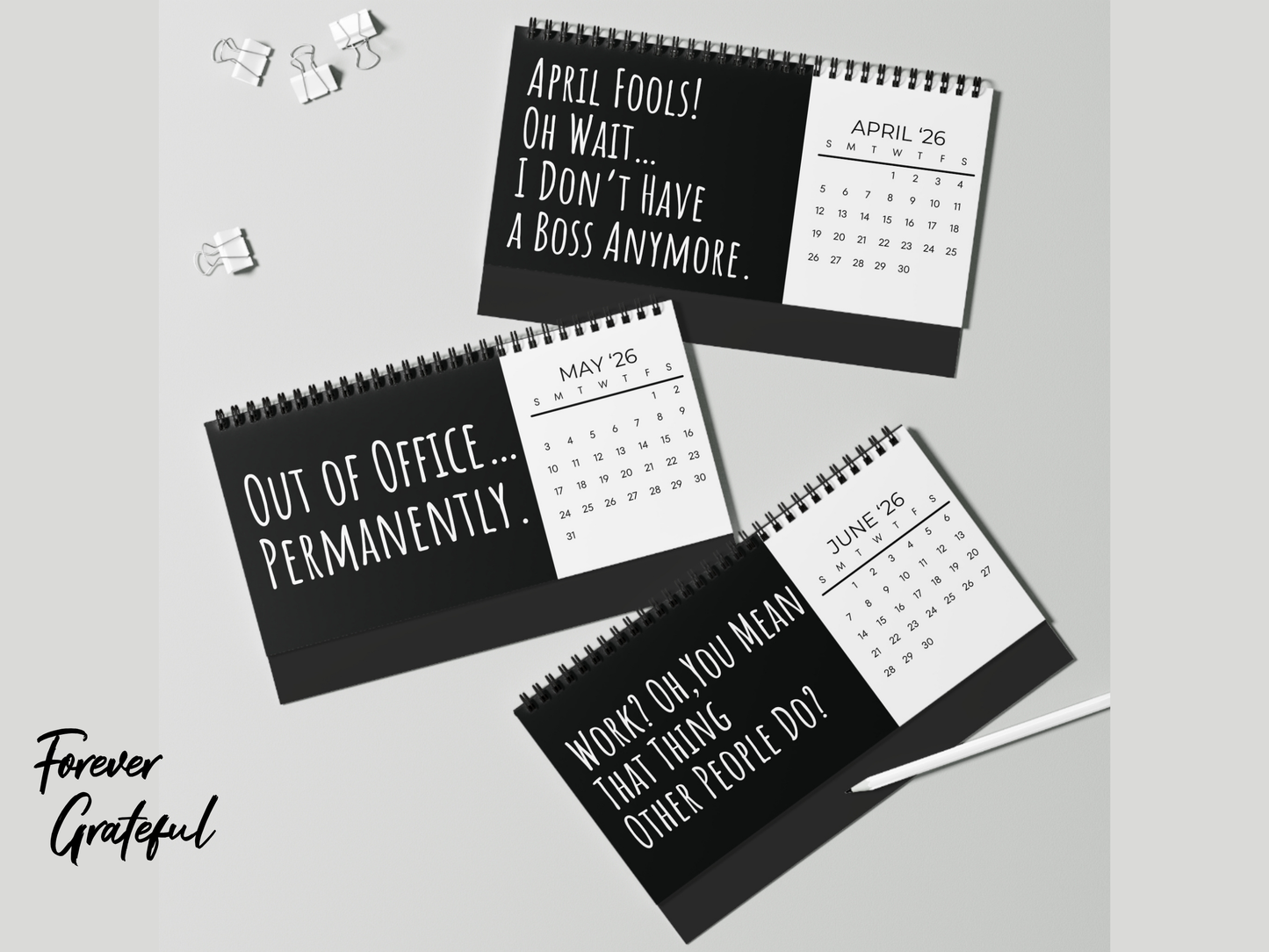 Funny 2026 Retirement Desk Calendar – Gag Gift for Men, Women & Coworkers