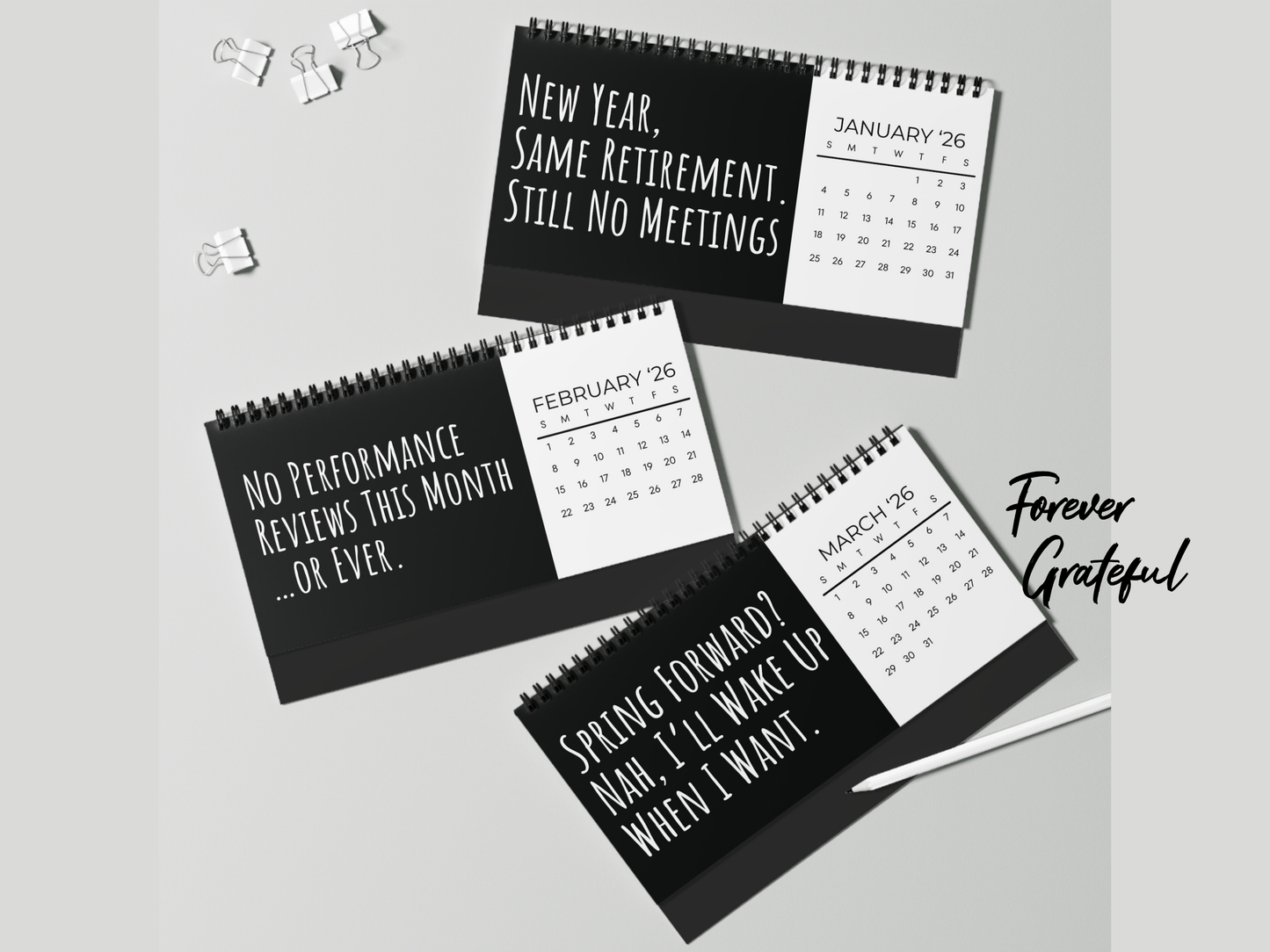 Funny 2026 Retirement Desk Calendar – Gag Gift for Men, Women & Coworkers