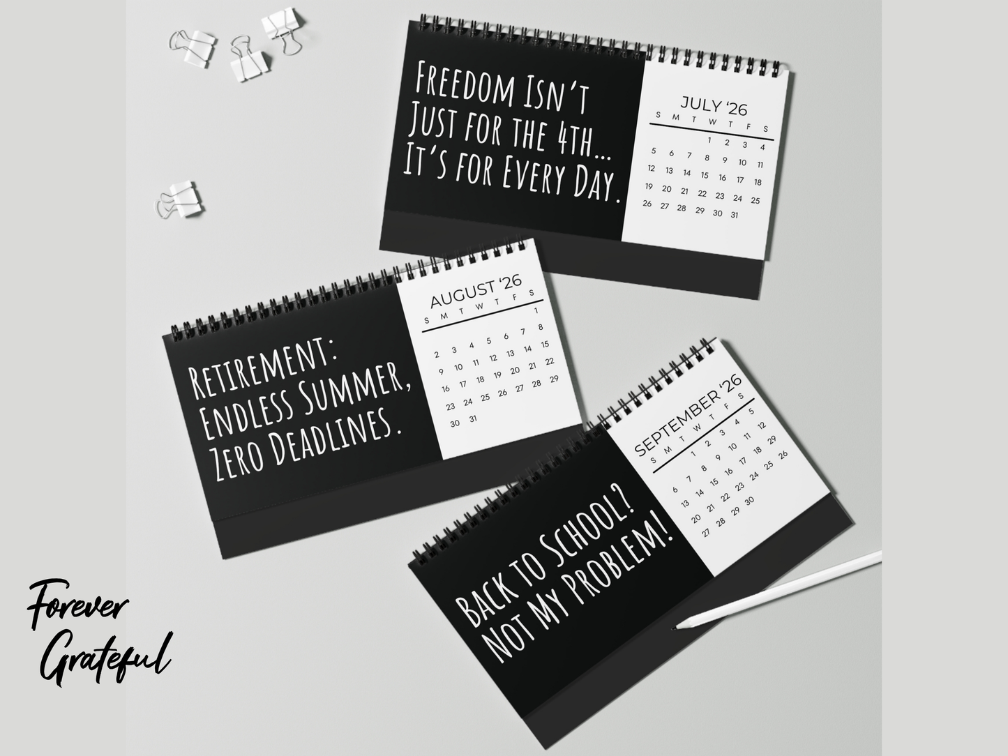 Funny 2026 Retirement Desk Calendar – Gag Gift for Men, Women & Coworkers