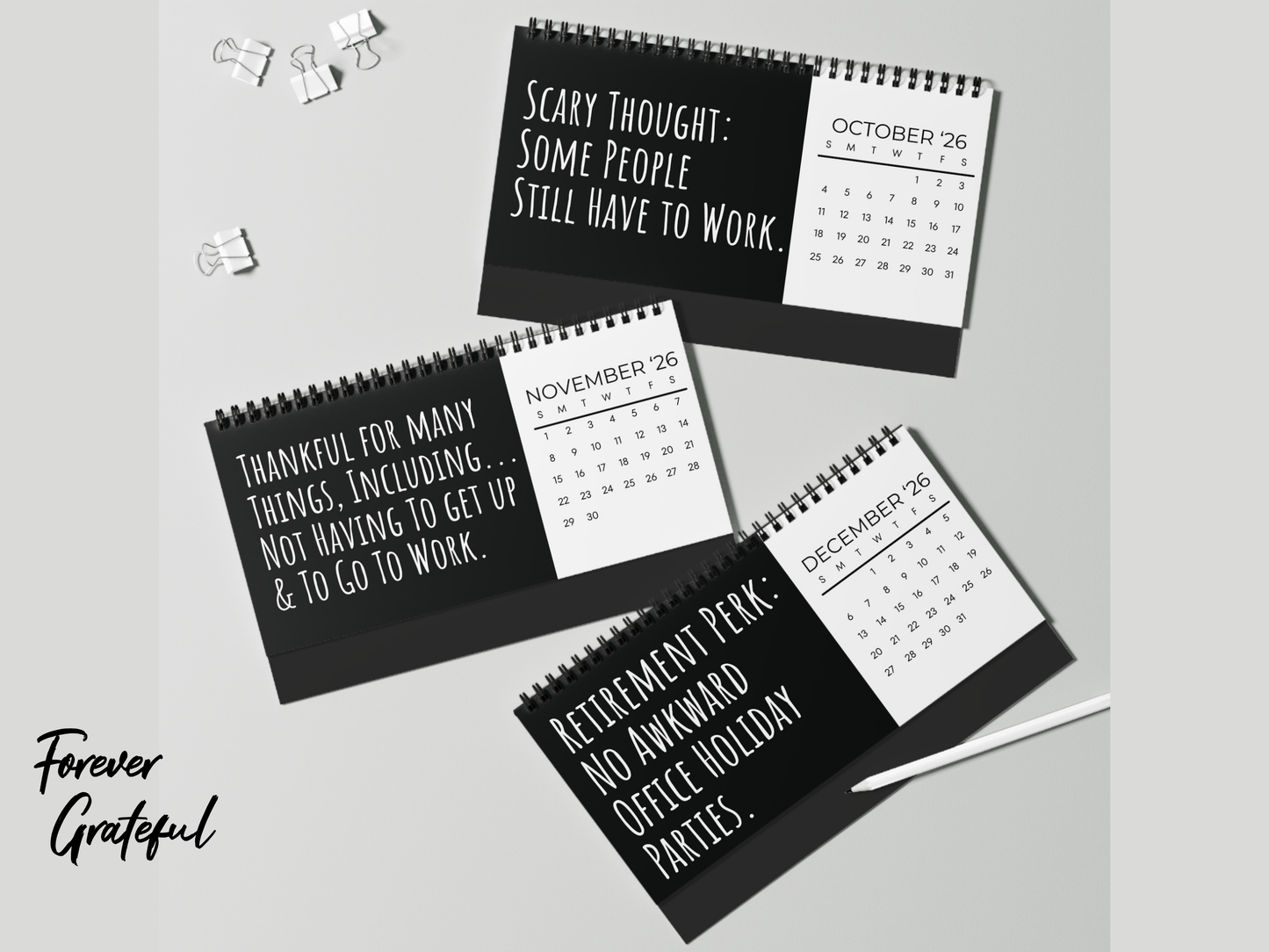 Funny 2026 Retirement Desk Calendar – Gag Gift for Men, Women & Coworkers