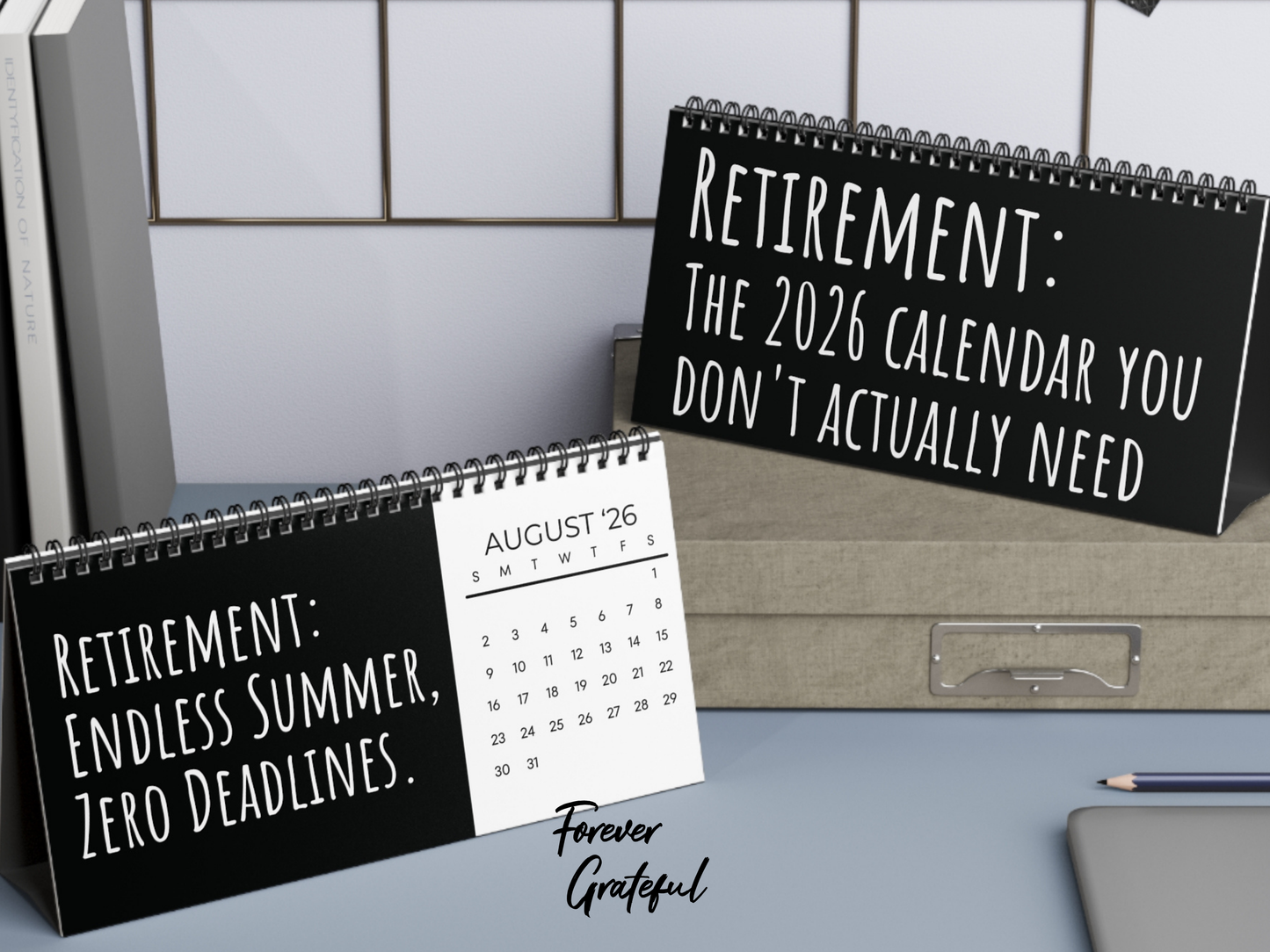 Funny 2026 Retirement Desk Calendar – Gag Gift for Men, Women & Coworkers
