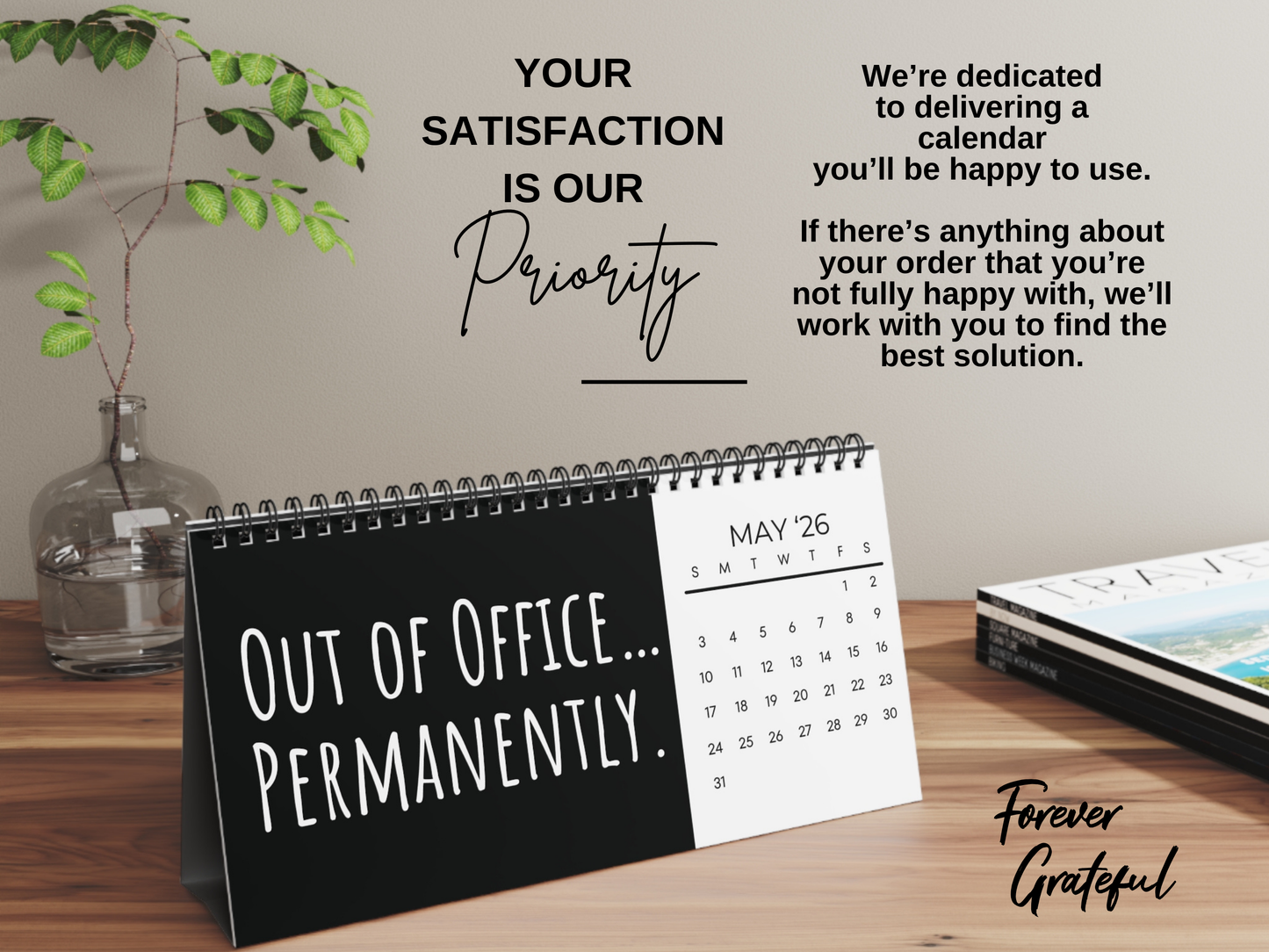Funny 2026 Retirement Desk Calendar – Gag Gift for Men, Women & Coworkers