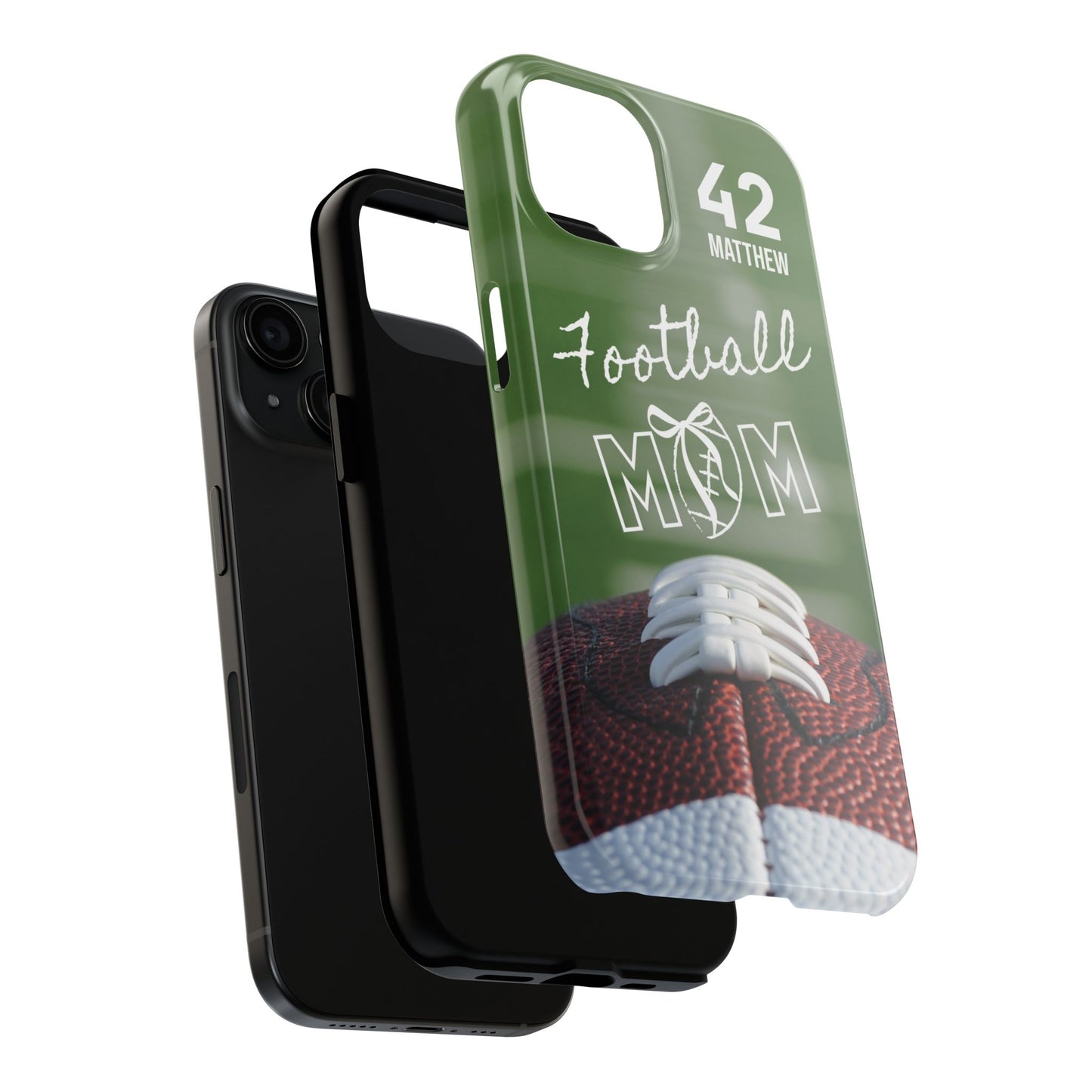 Custom Football Mom Phone Case, Personalized Sports Mom Gift with Player Name & Number, Compatible with Top Phone Models, Free Shipping π