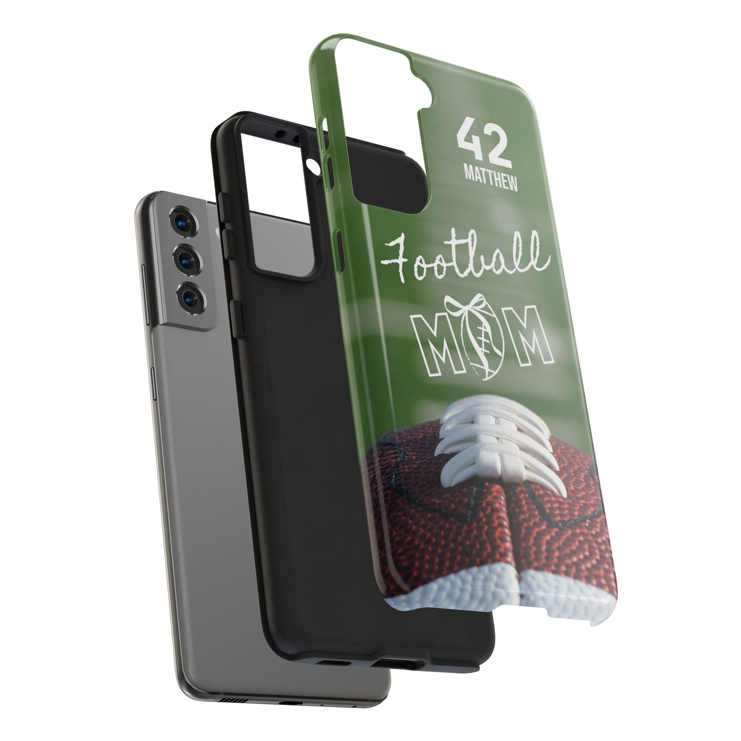 Custom Football Mom Phone Case, Personalized Sports Mom Gift with Player Name & Number, Compatible with Top Phone Models, Free Shipping π