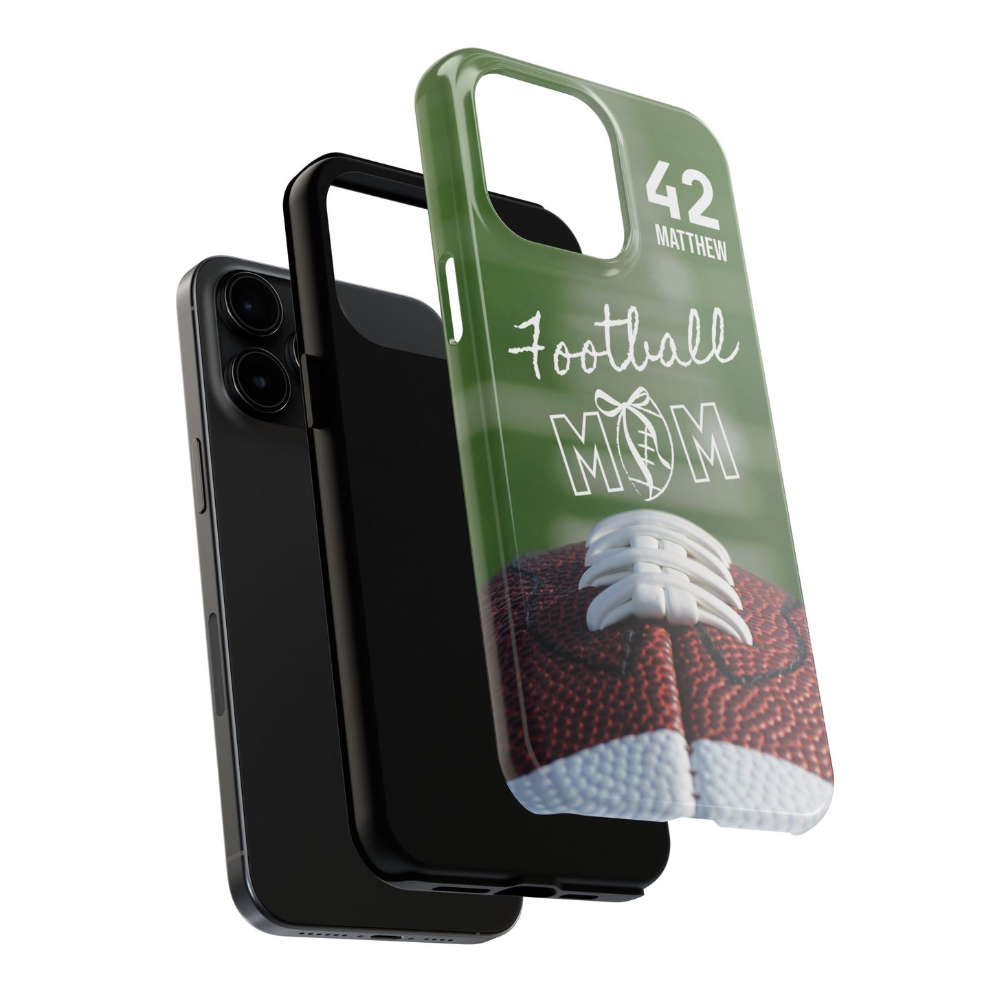 Custom Football Mom Phone Case, Personalized Sports Mom Gift with Player Name & Number, Compatible with Top Phone Models, Free Shipping π
