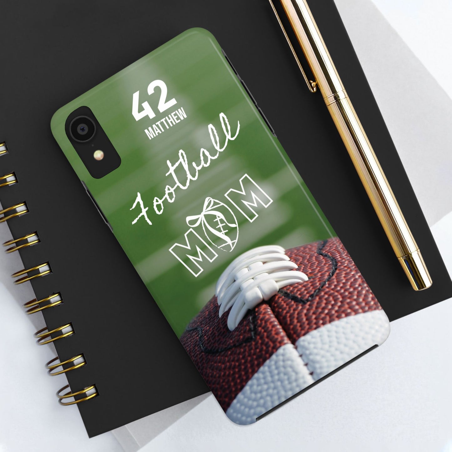 Custom Football Mom Phone Case, Personalized Sports Mom Gift with Player Name & Number, Compatible with Top Phone Models, Free Shipping π
