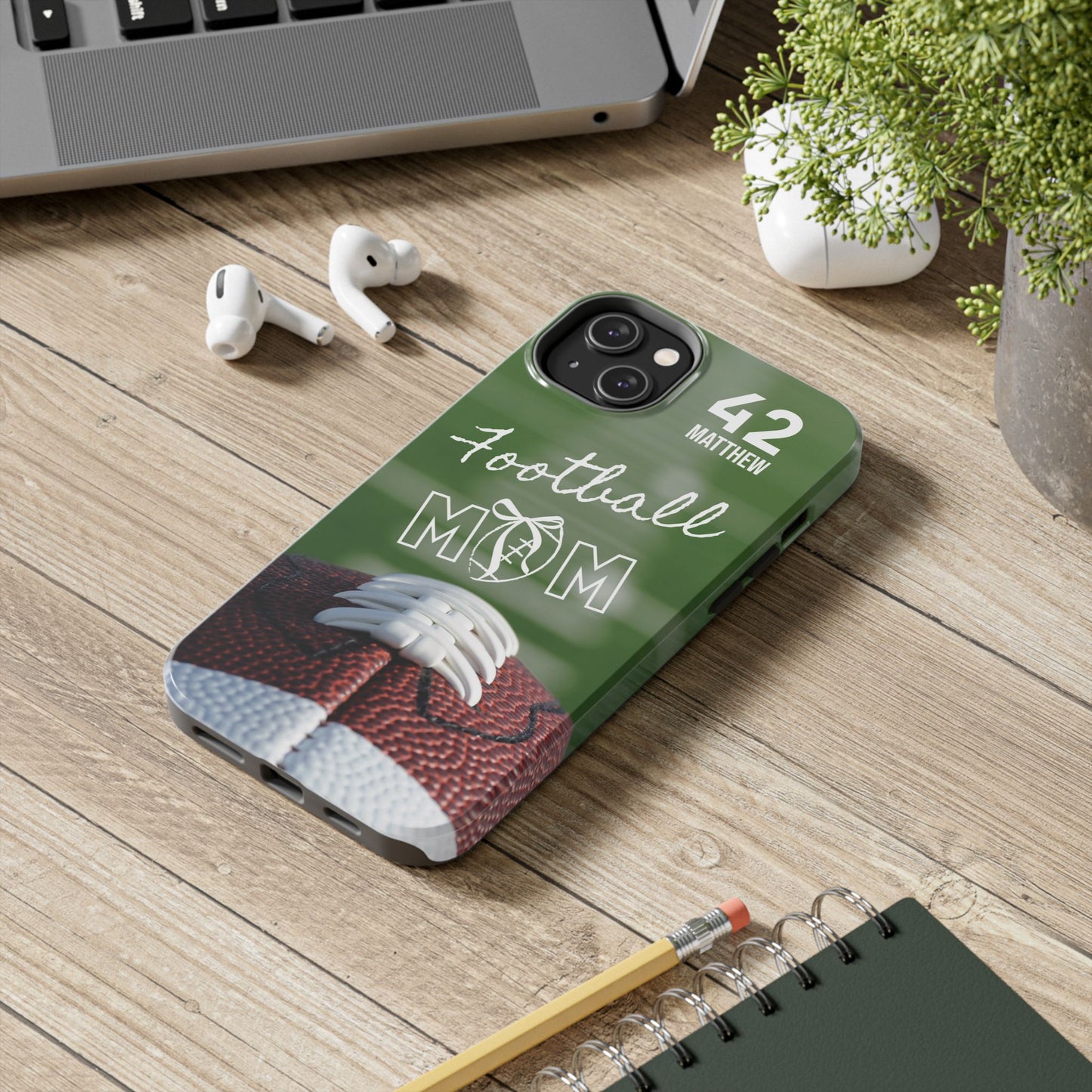 Custom Football Mom Phone Case, Personalized Sports Mom Gift with Player Name & Number, Compatible with Top Phone Models, Free Shipping π