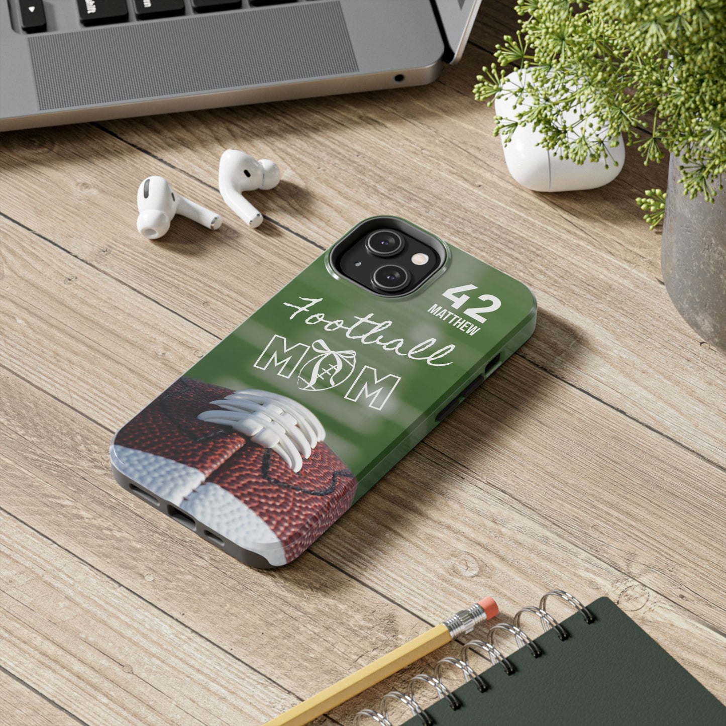 Custom Football Mom Phone Case, Personalized Sports Mom Gift with Player Name & Number, Compatible with Top Phone Models, Free Shipping π