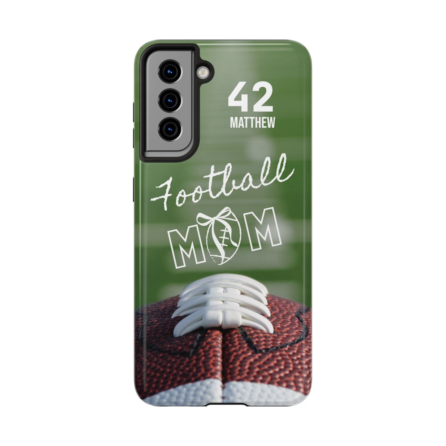 Custom Football Mom Phone Case, Personalized Sports Mom Gift with Player Name & Number, Compatible with Top Phone Models, Free Shipping π