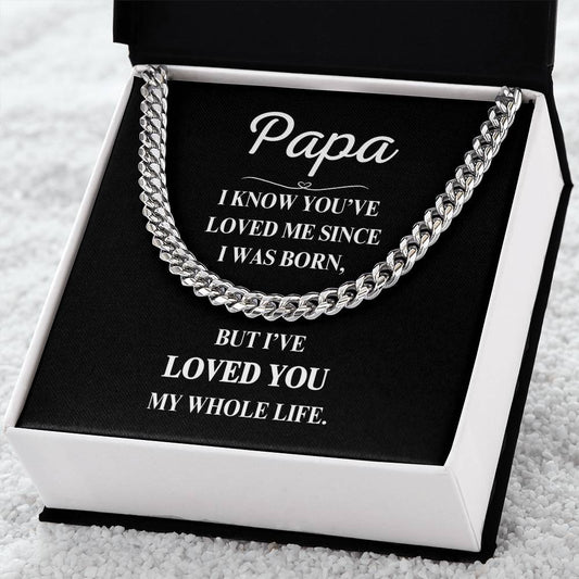 To My Dad | To My Papa Cuban Link Chain