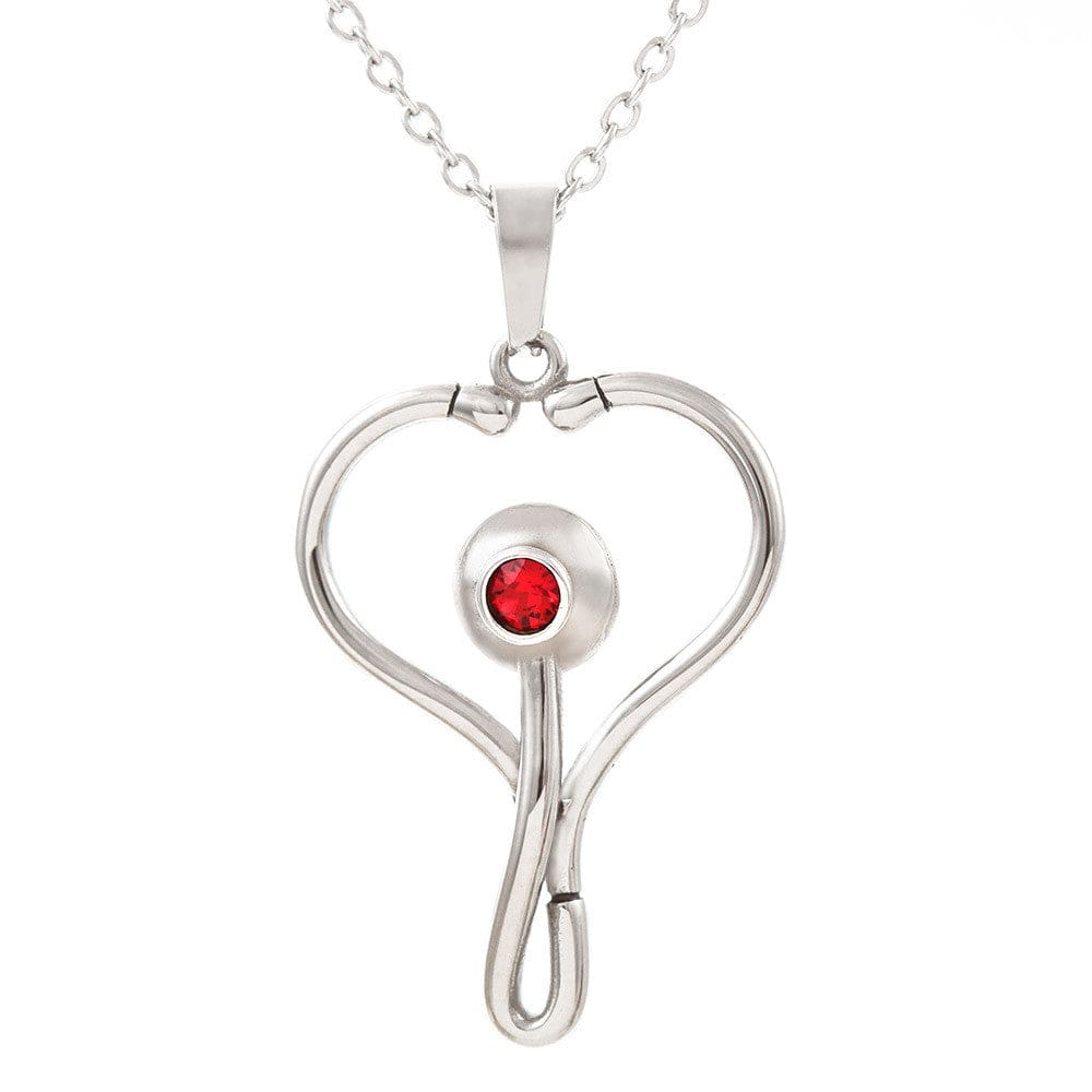 Nurse Graduation Necklace – 2025 Nursing School Gift – Heart Stethoscope Pendant for New Nurse