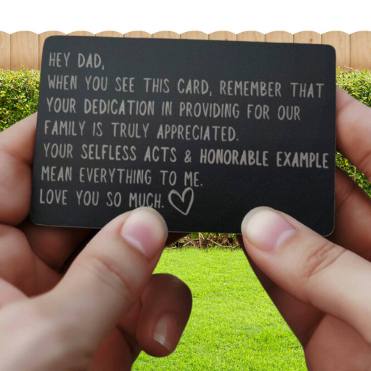 To My Dad Engraved Wallet Card